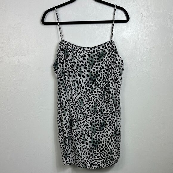 Motel Datista Square Neck Slip Mini Dress Dalmatian Size L - Picture 3 of 10